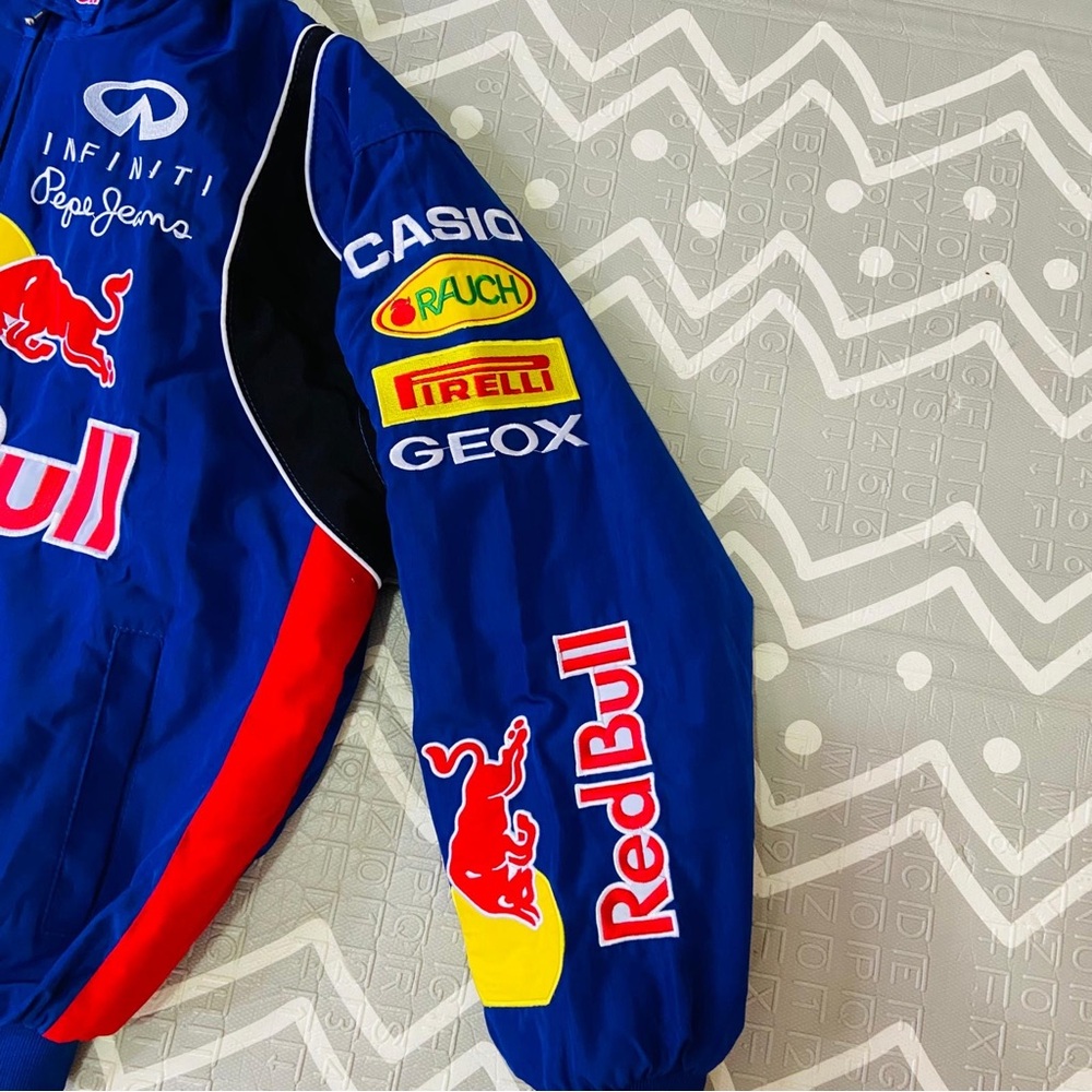 Vintage Red Bull F1 formula 1 embroidered racing graphic blue jacket - Picture 3 of 9